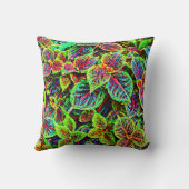 鮮やかなエレガンス葉のパターン クッション (裏面)