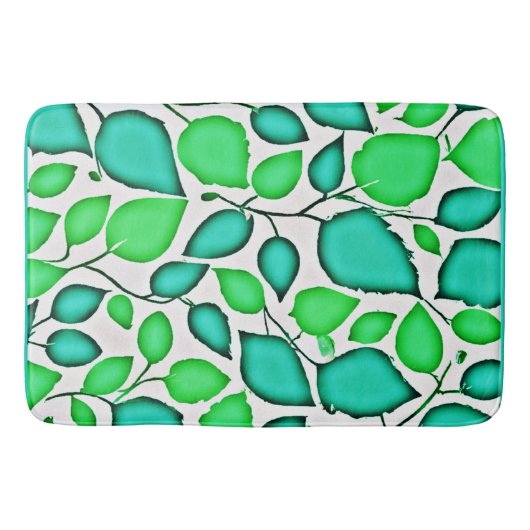 鮮やかなエレガンス葉のパターン バスマット (正面)