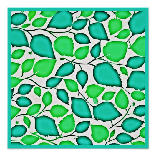 鮮やかなエレガンス葉のパターン ポスター (正面)