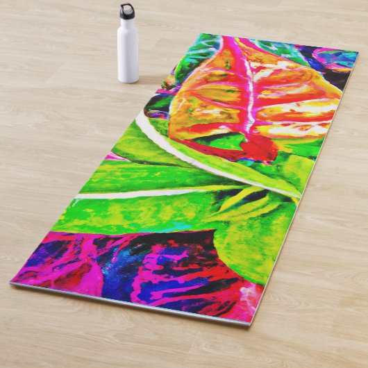鮮やかなエレガンス葉のパターン ヨガマット (インサイチュ)