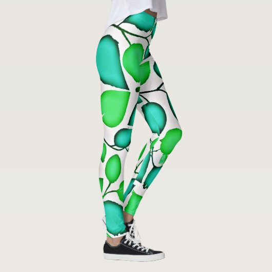 鮮やかなエレガンス葉のパターン レギンス (右)