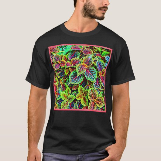 鮮やかなエレガンス葉のパターン Tシャツ (正面)