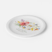 鮮やかなエレガントな夏の野の花のガーデンパーティー ペーパープレート (アングル)