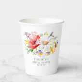 鮮やかなエレガントな夏の野の花のガーデンパーティー 紙コップ (裏面)