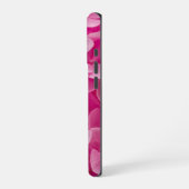 鮮やかなエレガントピンク色のあじさい花 iPhoneケース (左側面)