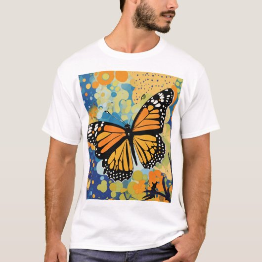 鮮やかなオオカバマダラの芸術作品 Tシャツ (正面)