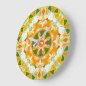 鮮やかなオレンジとグリーンのスターボホマキシマリスト ラージ壁時計 (傾斜)