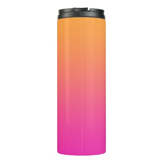 鮮やかなオレンジとピンクのオンブレ カスタマイズ タンブラー (裏面)