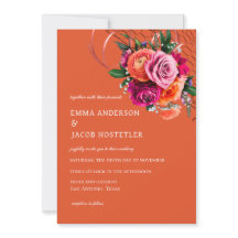 鮮やかなオレンジとピンクのバラの花束