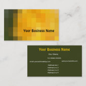 鮮やかなオレンジとブラウンの抽象芸術名刺 名刺 (正面/裏面)