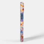 鮮やかなオレンジとブルーの抽象的な花柄iPhoneケース Case-Mate iPhoneケース (裏面 / 右)