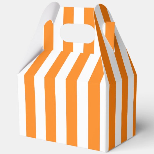 鮮やかなオレンジと白のストライプ ハロウィン フェイバーボックス (正面)