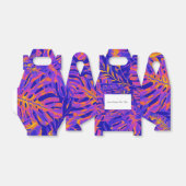 鮮やかなオレンジと青のトロピカルパームリーフ スイート16 フェイバーボックス (折り畳みなし)