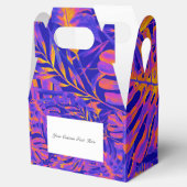 鮮やかなオレンジと青のトロピカルパームリーフ スイート16 フェイバーボックス (オープン)