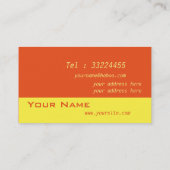 鮮やかなオレンジと黄色のジグザグ 名刺 (裏面)