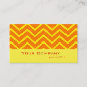鮮やかなオレンジと黄色のジグザグ 名刺 (正面)