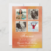 鮮やかなオレンジの水彩画 - 私たちの心に永遠に 招待状 (正面)