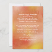 鮮やかなオレンジの水彩画 - 私たちの心に永遠に 招待状 (裏面)