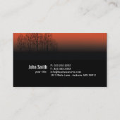 鮮やかなオレンジ日没または薄暗がりの木の名刺 名刺 (裏面)