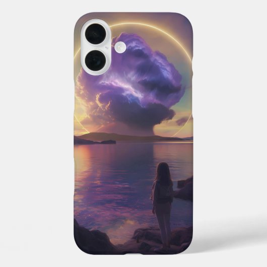 「鮮やかなオレンジ色で息をのむような超現実的な風景 Case-Mate iPhoneケース (裏面)