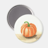 鮮やかなオレンジ色のカボチャ マグネット (正面/裏面)