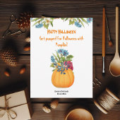 鮮やかなオレンジ色のハロウィンのかぼちゃの水彩花卉