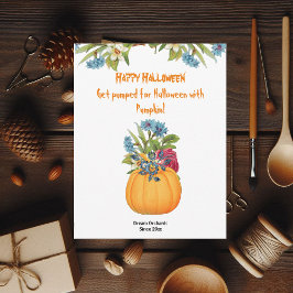 鮮やかなオレンジ色のハロウィンのかぼちゃの水彩花卉