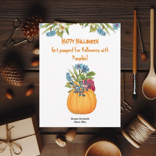 鮮やかなオレンジ色のハロウィンのかぼちゃの水彩花卉