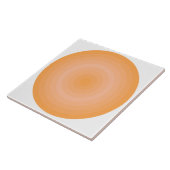 鮮やかなオレンジ色のファジーなピーチサークルのセラミックタイル タイル (側面)