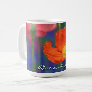 鮮やかなオレンジ色のポピーの花 コーヒーマグカップ