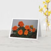 鮮やかなオレンジ色のマリーゴールドの花の肖像画 カード (黄色い花)