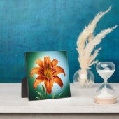 鮮やかなオレンジ色のユリの花の開花 フォトプラーク (インサイチュ)