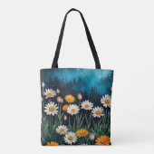 鮮やかなオレンジ色の昆虫蝶カモミールの花 トートバッグ (裏面)