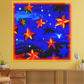 鮮やかなオレンジ色の星。買今 キャンバスプリント (インサイチュ (リビング))