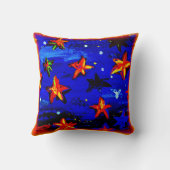 鮮やかなオレンジ色の星。買今 クッション (裏面)