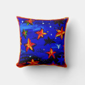鮮やかなオレンジ色の星。買今 クッション (正面)