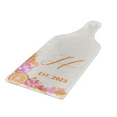 鮮やかなオレンジ色の果実フローラモノグラム設立 カッティングボード (角)