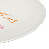 鮮やかなオレンジ色の果実フローラ設立年 カッティングボード (角)