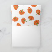 鮮やかなオレンジ色の水彩画のかぼちゃ | ありがとう サンキューカード (内部)