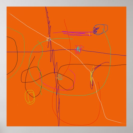 鮮やかなオレンジ色の背景 ポスター (正面)