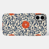 鮮やかなオレンジ色の花のシームレスな花柄 Case-Mate iPhoneケース (裏面 (横))