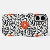 鮮やかなオレンジ色の花のシームレスな花柄 Case-Mate iPhoneケース (裏面 (横))