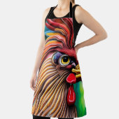 鮮やかなオレンジ色の雄鶏 エプロン (インサイチュ)