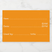 鮮やかなオレンジ色の食品ラベル（ホーム＆キッチン） フードラベル (シングルラベル)