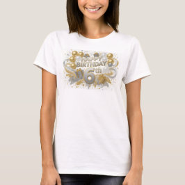鮮やかなオレンジ色のHAPPY+BIRTHDAY+6THステートメントTシャツ Tシャツ