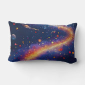 鮮やかなオレンジ色Pで息をのむような超現実的な風景 ランバークッション (裏面)