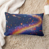 鮮やかなオレンジ色Pで息をのむような超現実的な風景 ランバークッション (ブランケット)