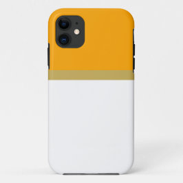 鮮やかなオレンジ×ゴールド×ホワイトのカラーブロック iPhone 11 ケース