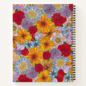 鮮やかなオレンジ＆パープルのボヘミアンフラワープランタードゥードルガーデン ノートブック (裏面)