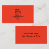 鮮やかなオレンジ 名刺 (正面/裏面)